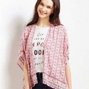 Bethany Mota Pink Boho Short Sleeve Kimono